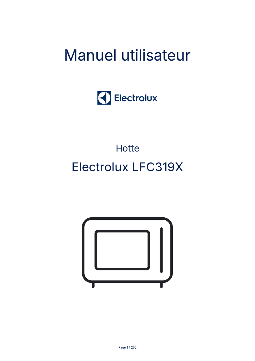 Image de la première page du manuel de l'appareil LFC319X