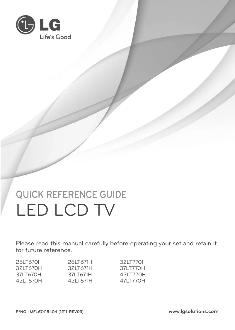 Page n°1 - Manuel utilisateur LG 37LT770H