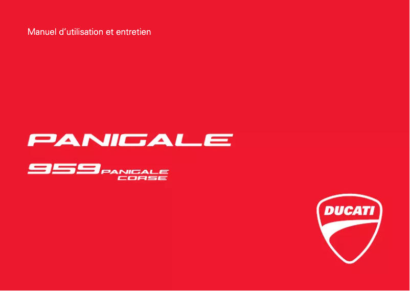 Page 1 de la notice Manuel utilisateur Ducati 959 Panigale Corse (2018)