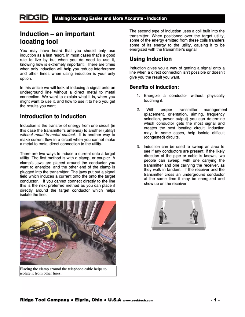 Page 1 de la notice Instructions / montage Ridgid SeekTech ST-510