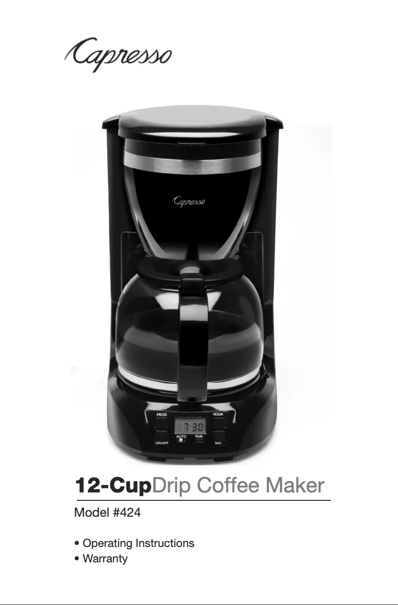 Page 1 de la notice Manuel utilisateur Capresso 424