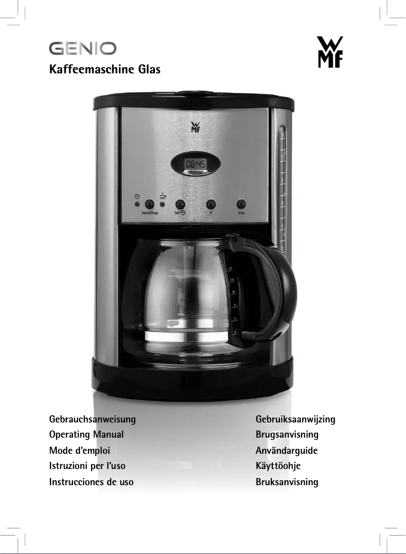 Page n°1 - Manuel utilisateur WMF Genio Glas