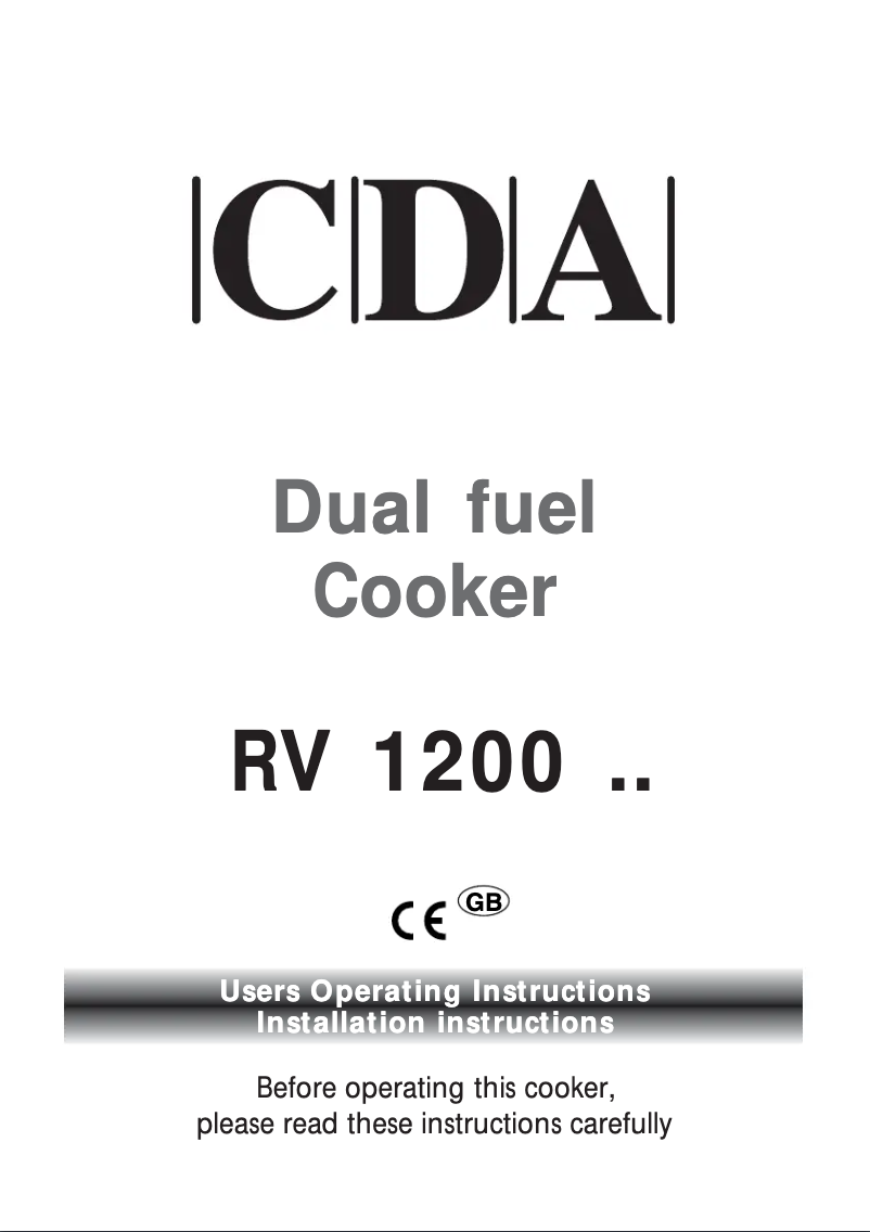 Page n°1 - Manuel utilisateur CDA RV1200SS