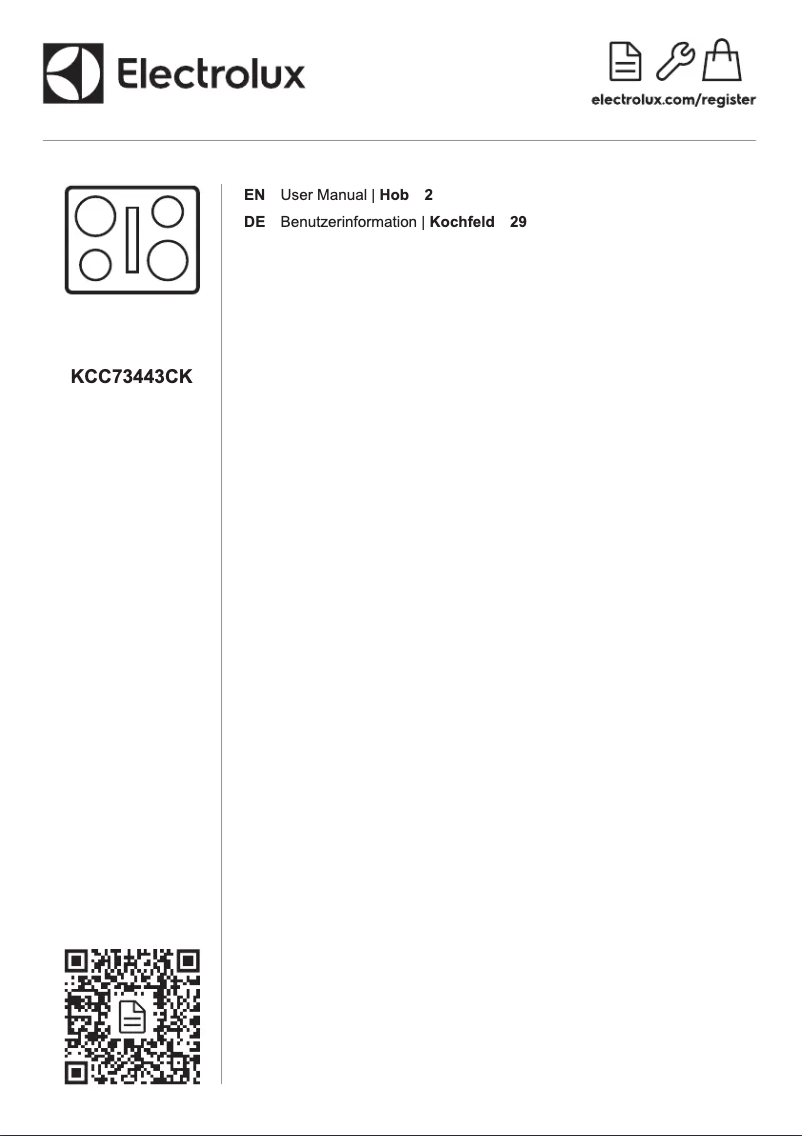 Page 1 de la notice Manuel utilisateur Electrolux KCC73443CK