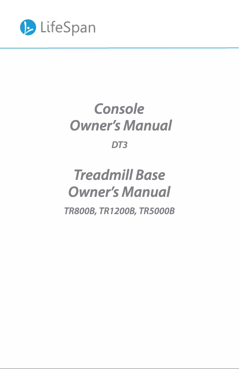 Page n°1 - Manuel utilisateur LifeSpan TR1200-SC110