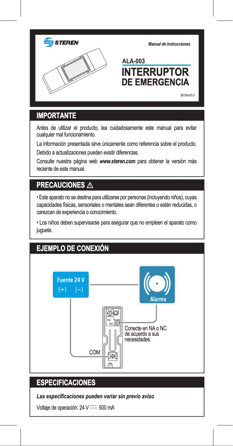 Page 1 de la notice Manuel utilisateur Steren ALA-003