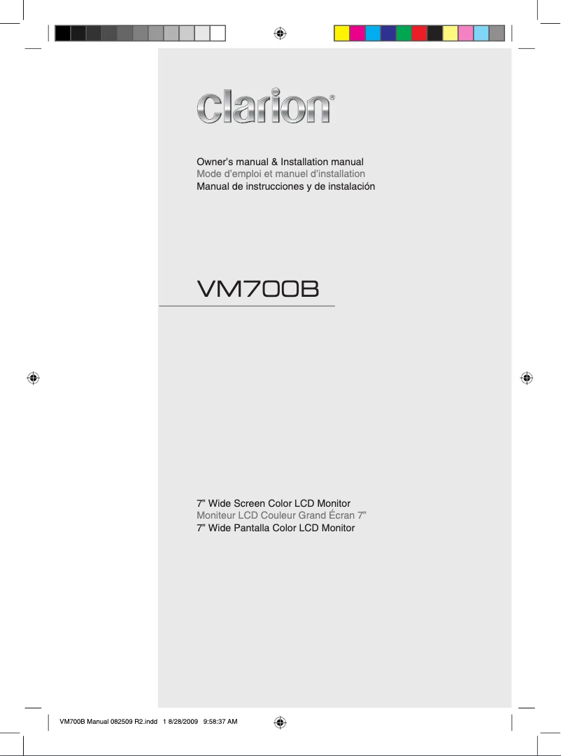 Image de la première page du manuel de l'appareil VM700B