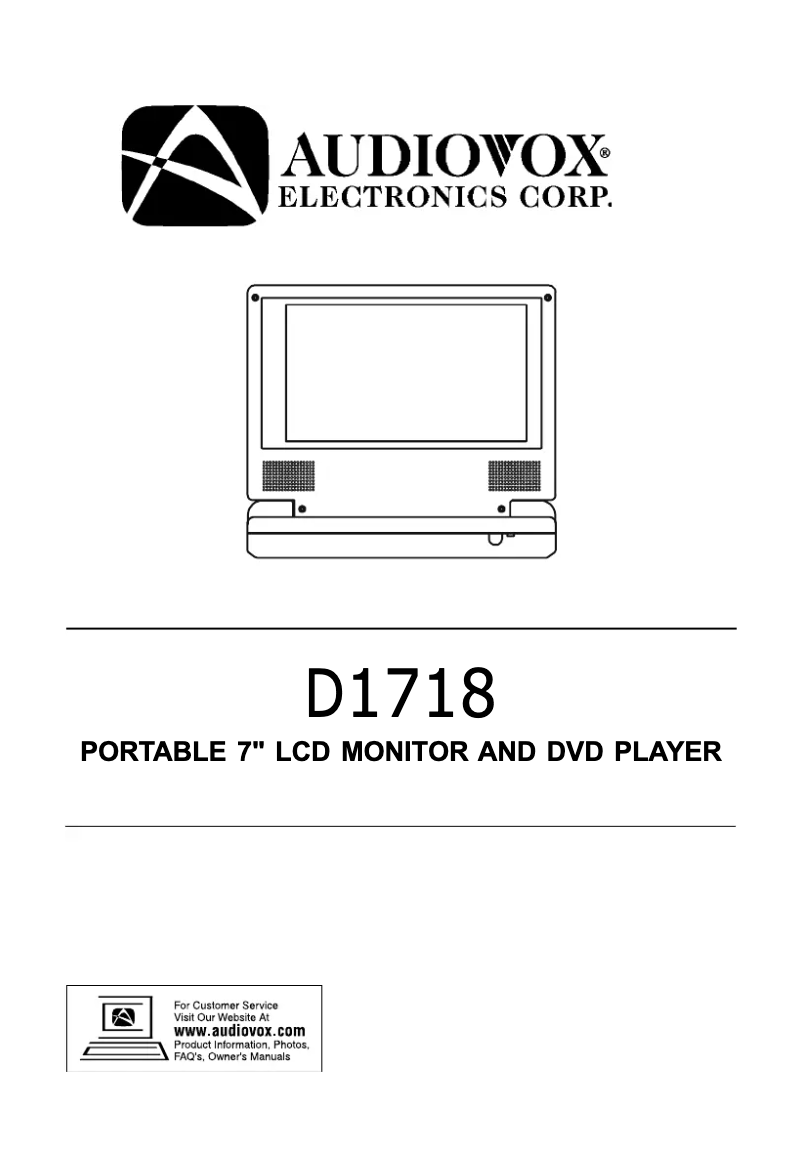Page 1 de la notice Manuel utilisateur VOXX D1718