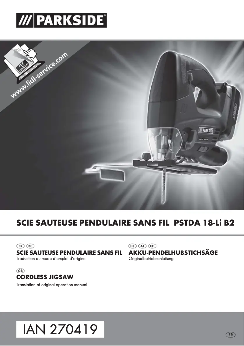 Image de la première page du manuel de l'appareil PSTDA 18-Li B2