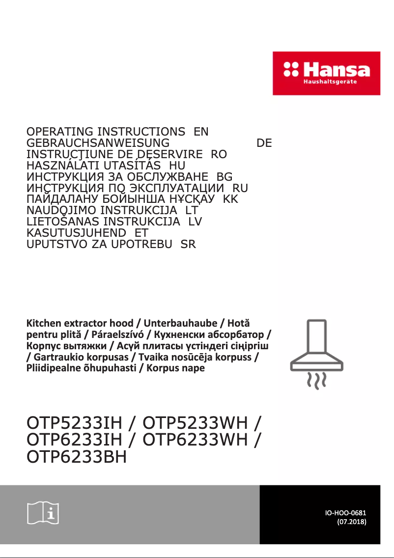 Page n°1 - Manuel utilisateur Hansa OTP6233BH