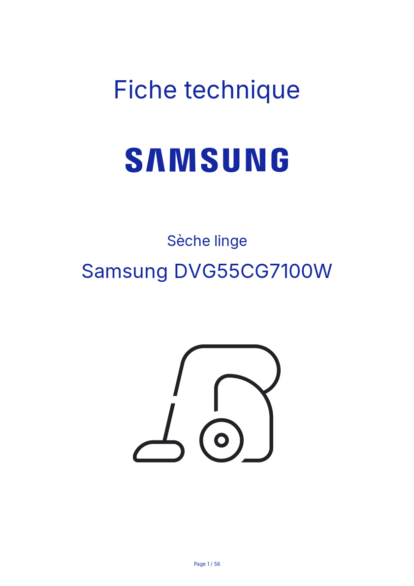 Page n°1 - Fiche technique Samsung DVG55CG7100W