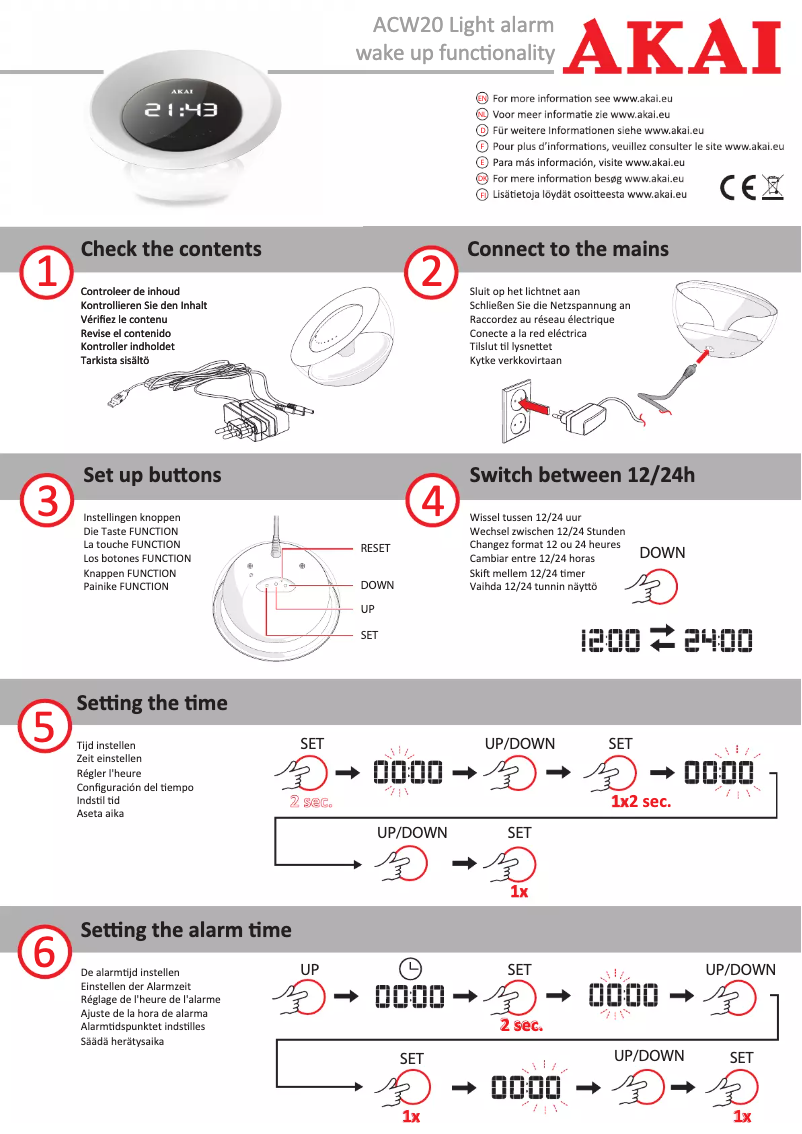 Page n°1 - Manuel utilisateur AKAI ACW20