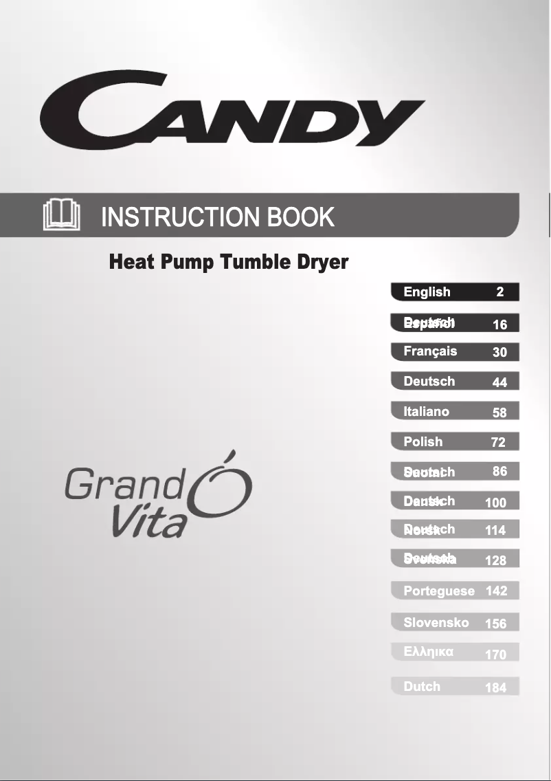 Page n°1 - Manuel utilisateur Candy GVH D1013A2