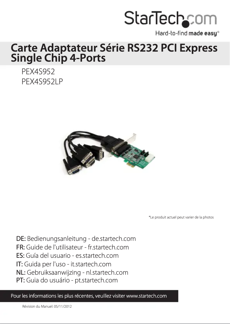 Image de la première page du manuel de l'appareil PEX4S952