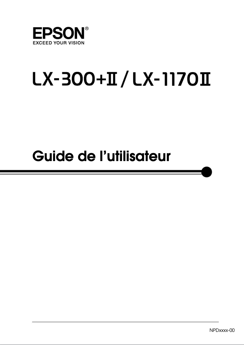 Page n°1 - Manuel utilisateur Epson LX-1170II