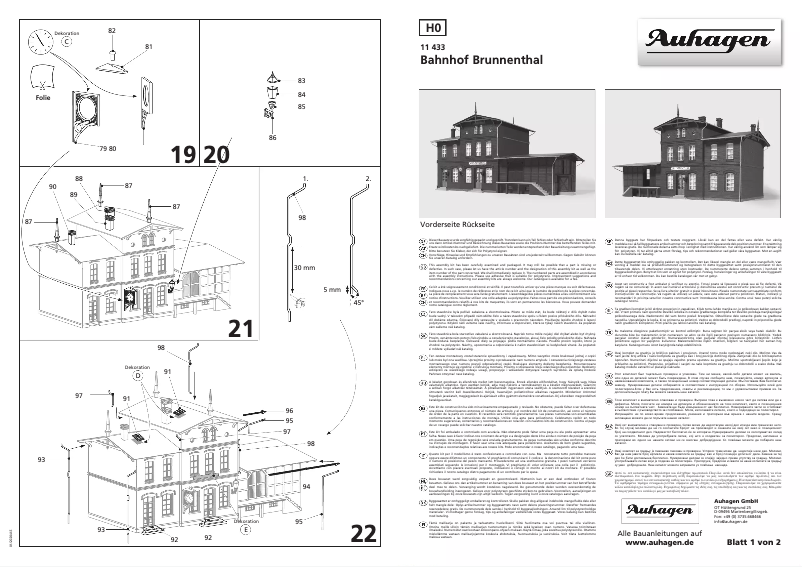 Page 1 de la notice Manuel utilisateur Auhagen 11433