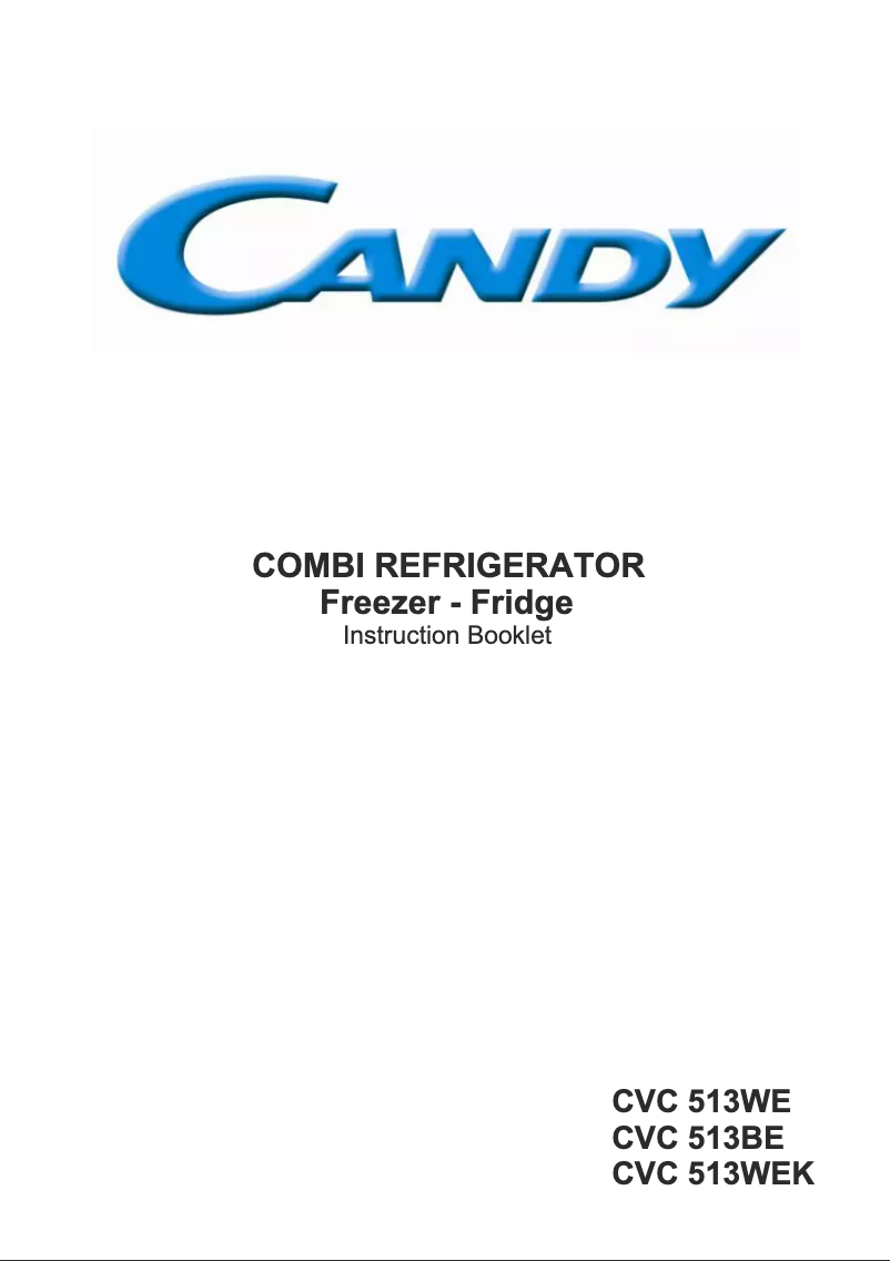 Page 1 de la notice Manuel utilisateur Candy CVC 513WE
