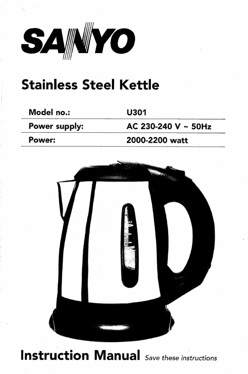 Page 1 de la notice Manuel utilisateur Sanyo U-301