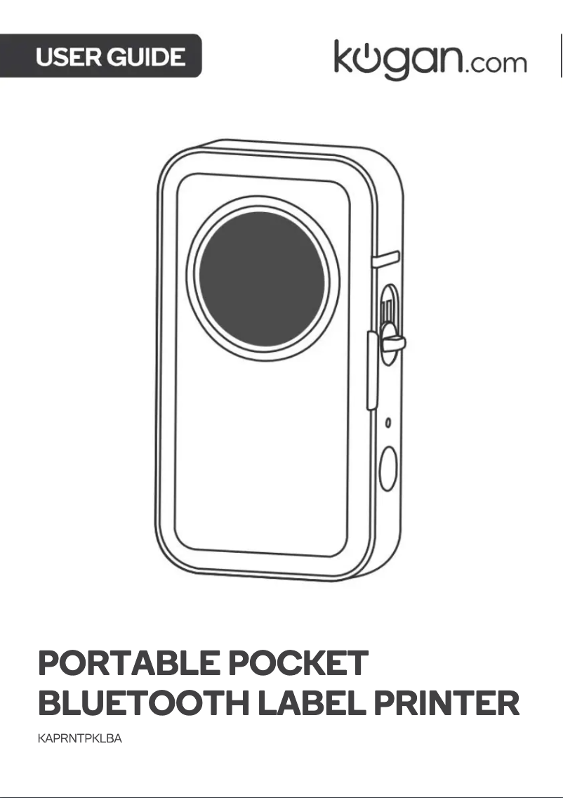 Page n°1 - Manuel utilisateur Kogan KAPRNTPKLBA