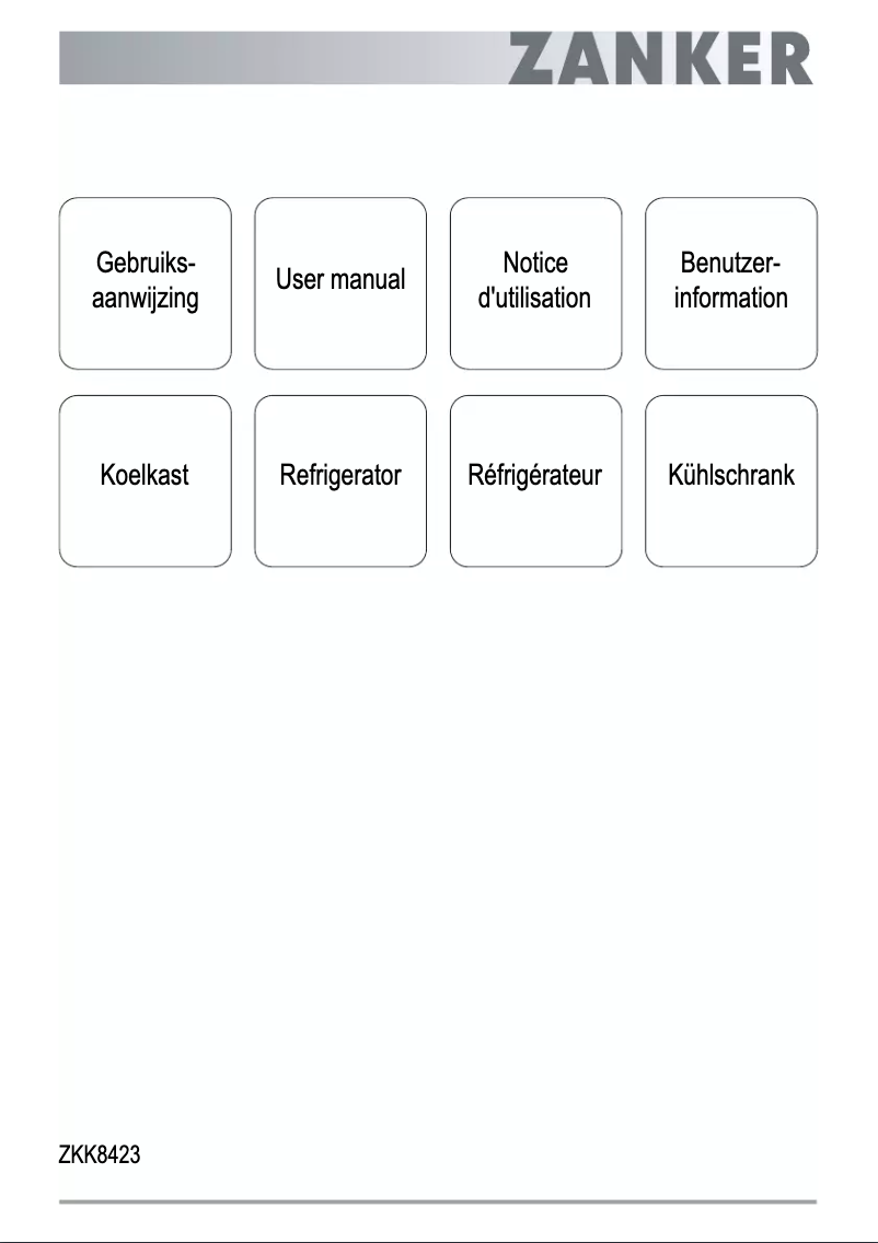 Page n°1 - Manuel utilisateur Zanker ZKK 8423