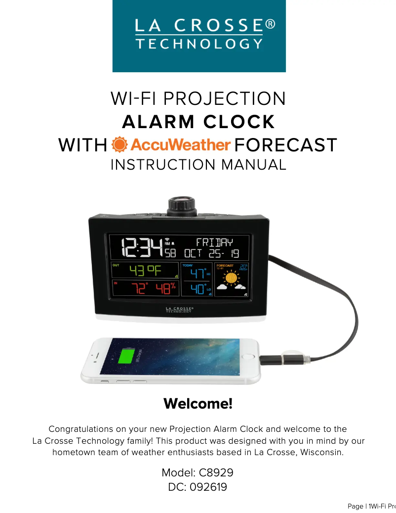 Page 1 de la notice Manuel utilisateur La Crosse Technology C82929