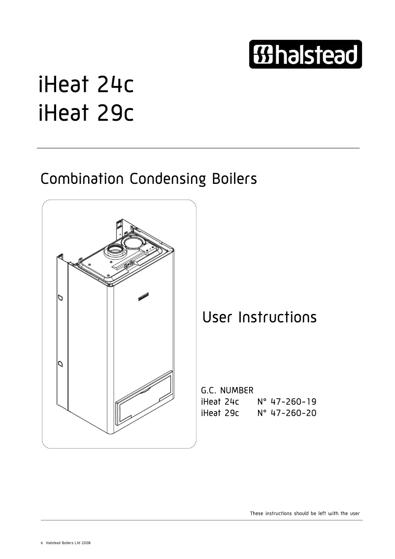 Page 1 de la notice Manuel utilisateur Halstead iHeat 29c