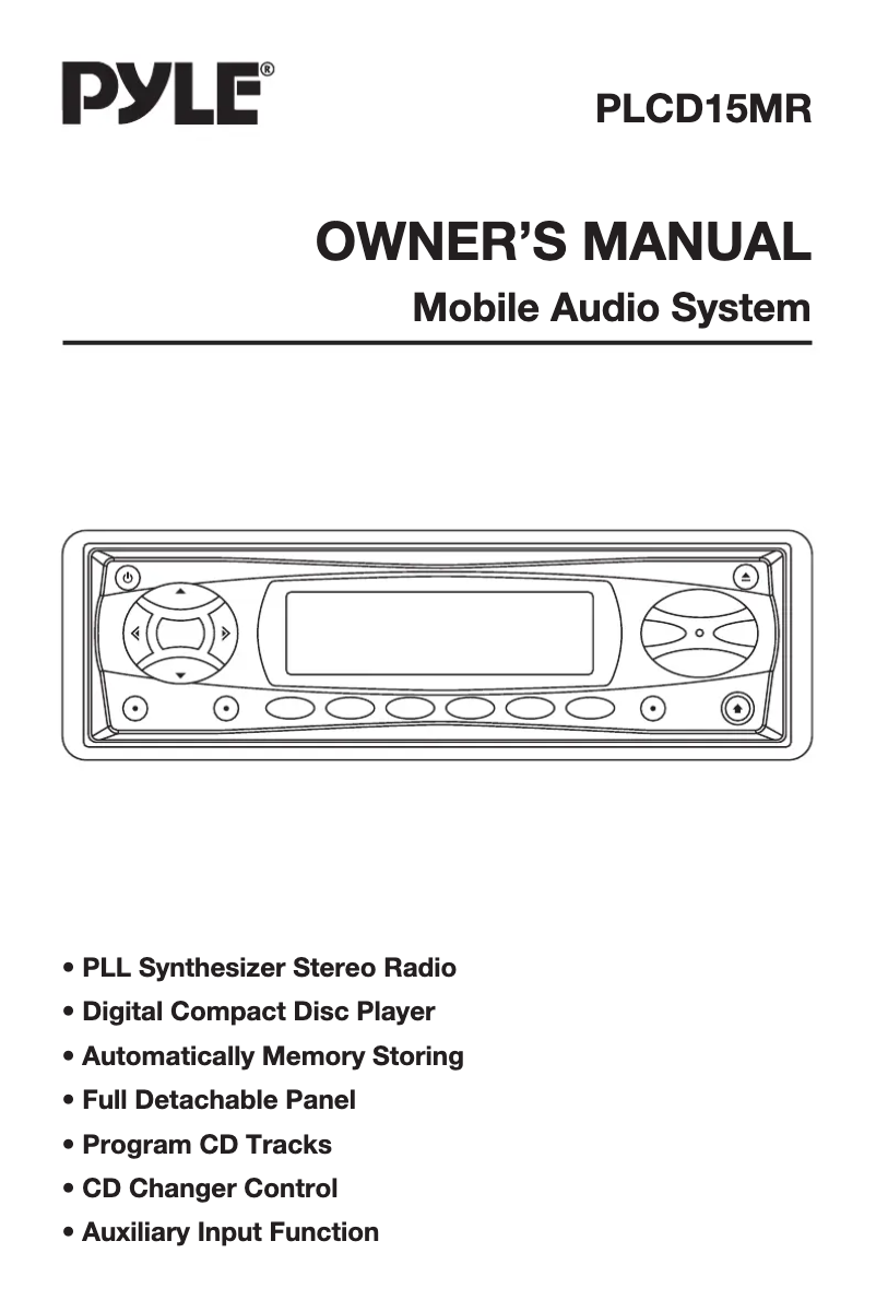 First page image of the manual for PLCD15MR
