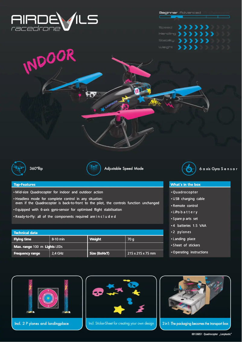 Page 1 de la notice Fiche technique Hama LOOPTASTIC