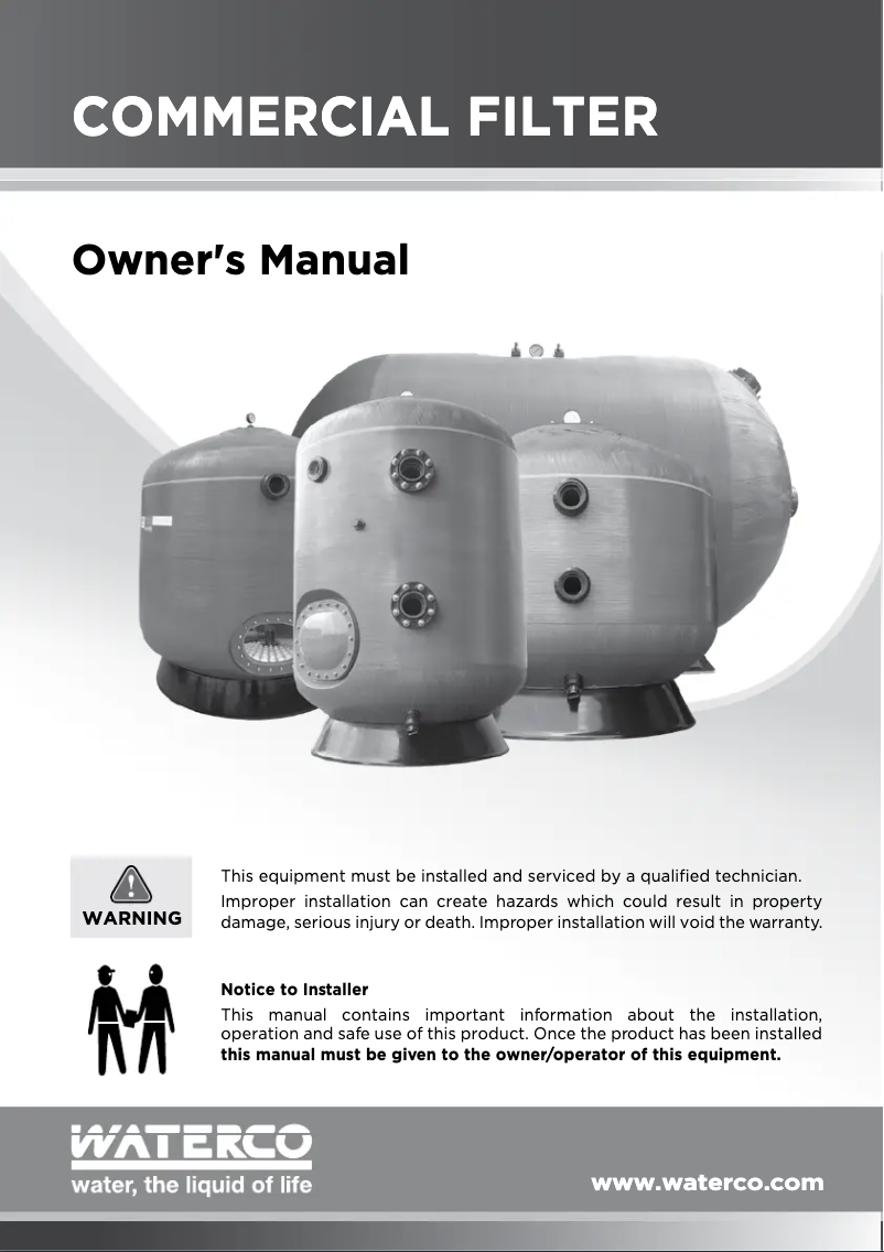Image de la première page du manuel de l'appareil Micron SMDD Side Mount Deep Bed Filters