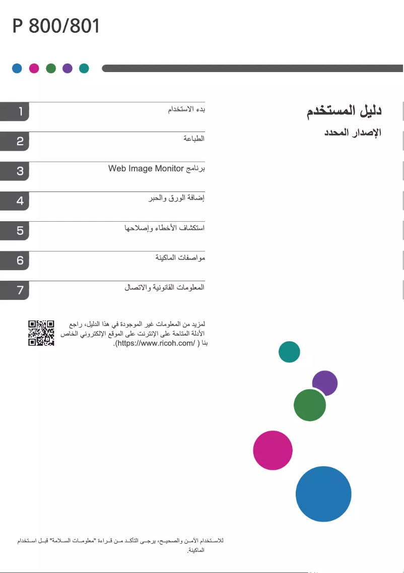 Image de la première page du manuel de l'appareil P 801