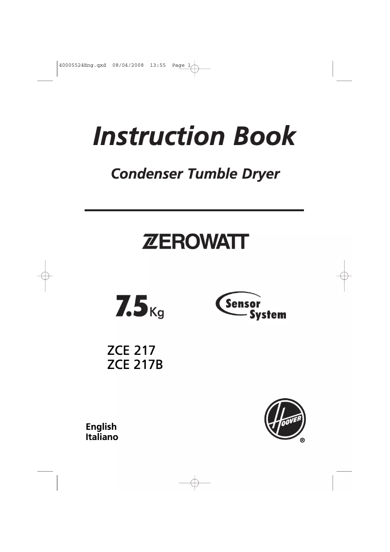Page n°1 - Manuel utilisateur Zerowatt ZCE 217