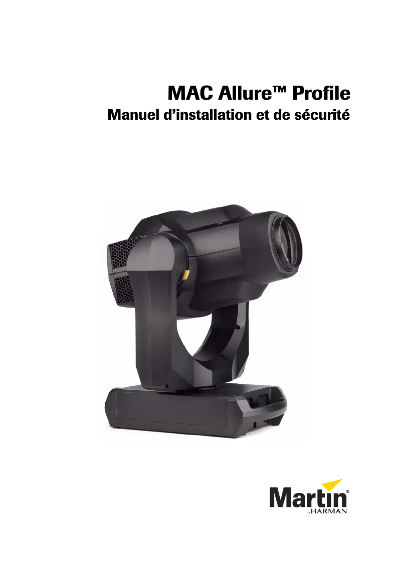 Image de la première page du manuel de l'appareil MAC Allure Profile