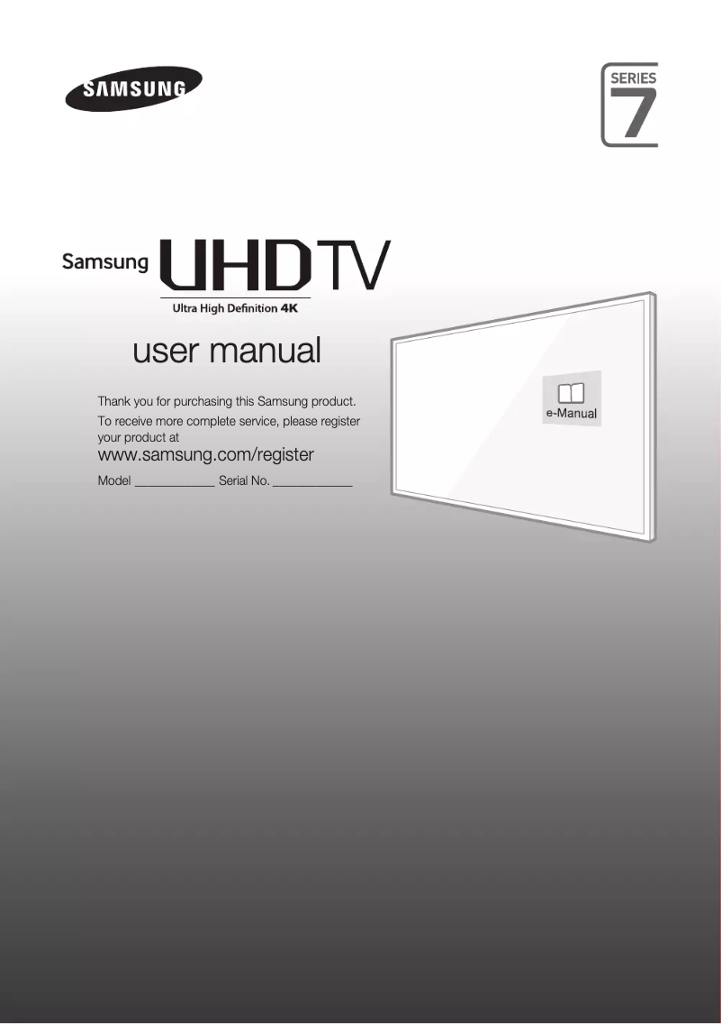 Page 1 de la notice Guide d'installation Samsung UA40JU7000R