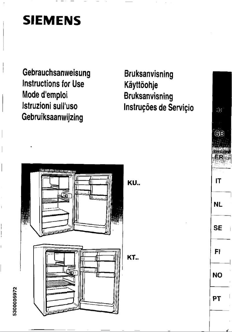 Page 1 de la notice Manuel utilisateur Siemens KU14N03