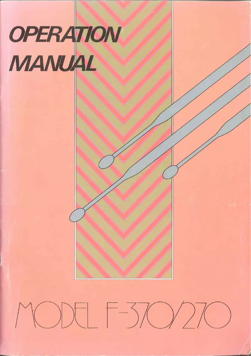 Page n°1 - Manuel utilisateur Silver Reed F-370