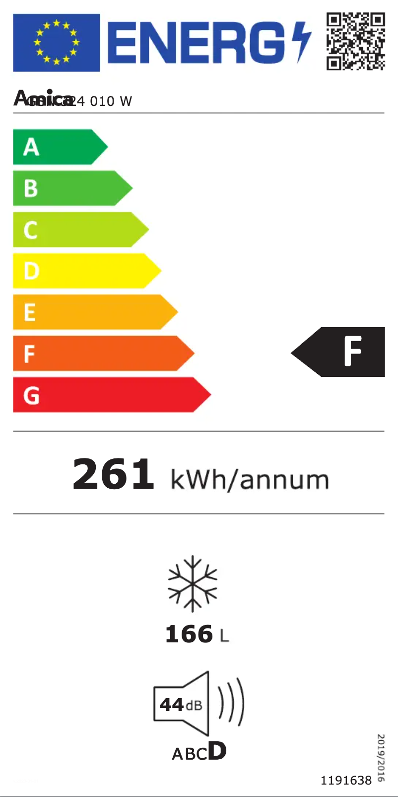 Page n°1 - Label énergétique Amica GSN 324 010 W