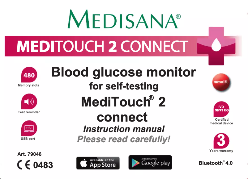 Page 1 de la notice Manuel utilisateur Medisana MediTouch 2 Connect Dual