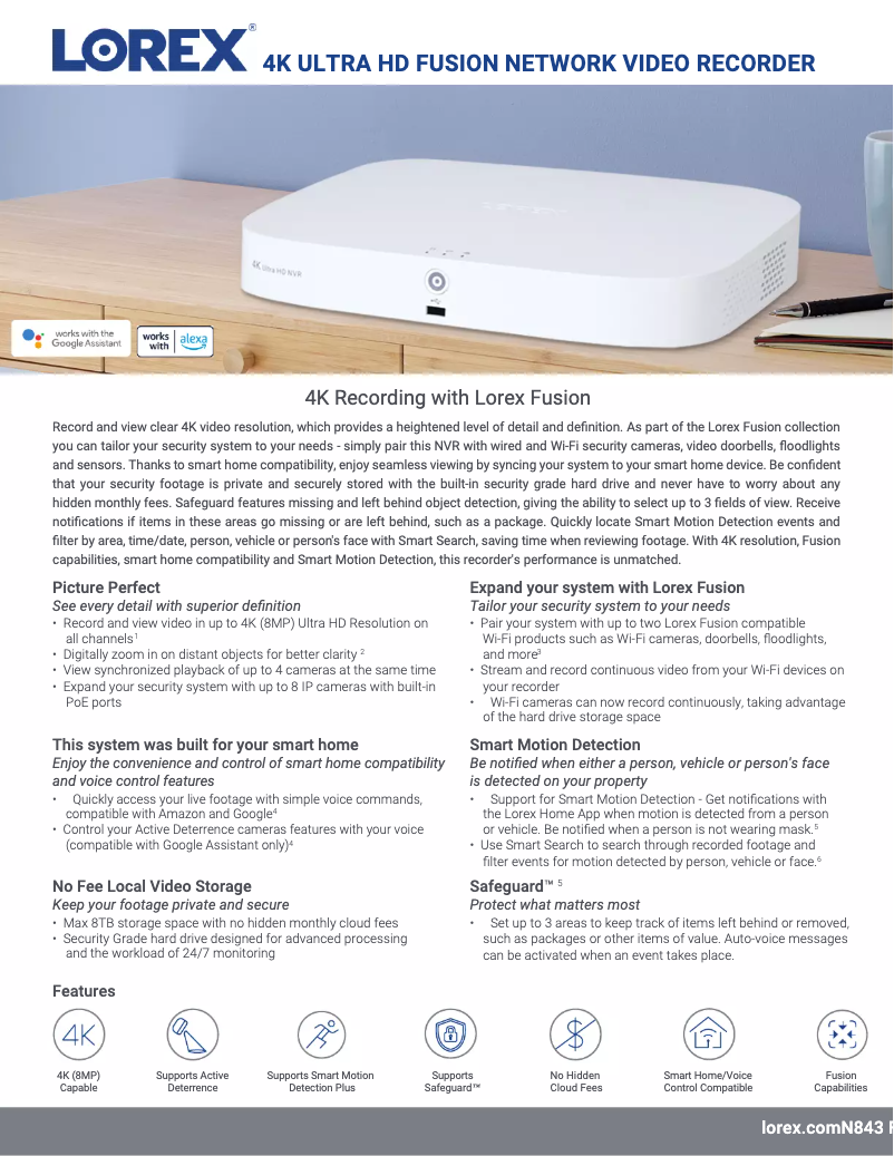 Page n°1 - Fiche technique Lorex YN843A82-8AB6N-E