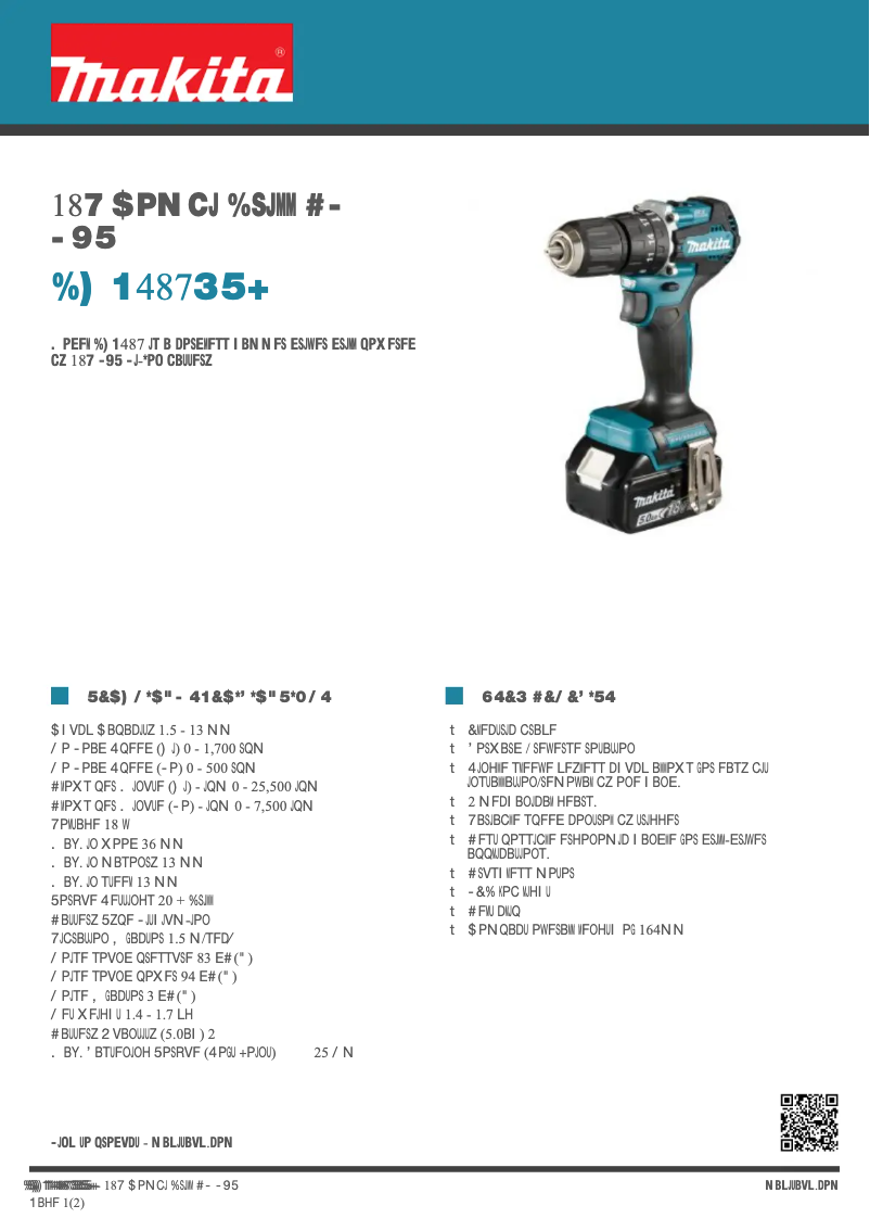 Page n°1 - Fiche technique Makita DHP487RTJ