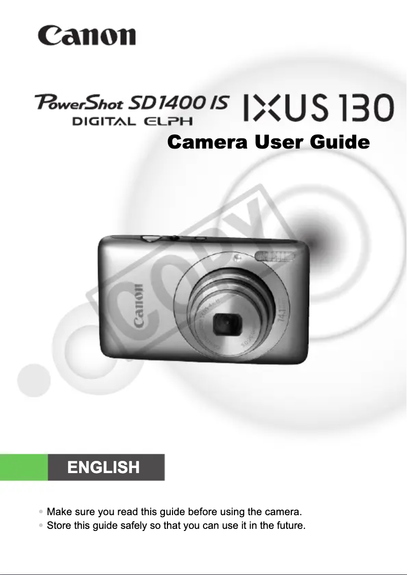 Page 1 de la notice Manuel utilisateur Canon PowerShot SD1400 IS