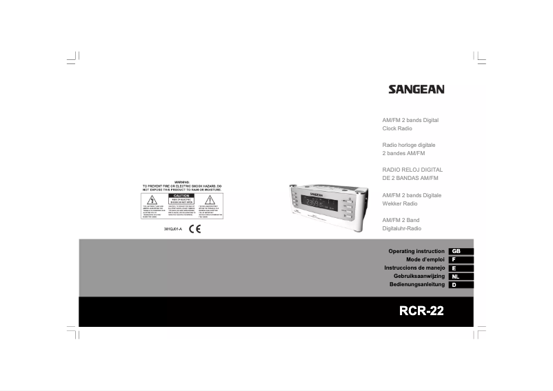 Page 1 de la notice Manuel utilisateur Sangean RCR-22