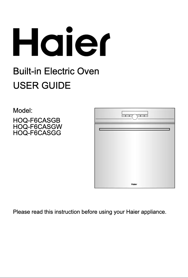 Page 1 de la notice Manuel utilisateur Haier HOQ-F6CASGW