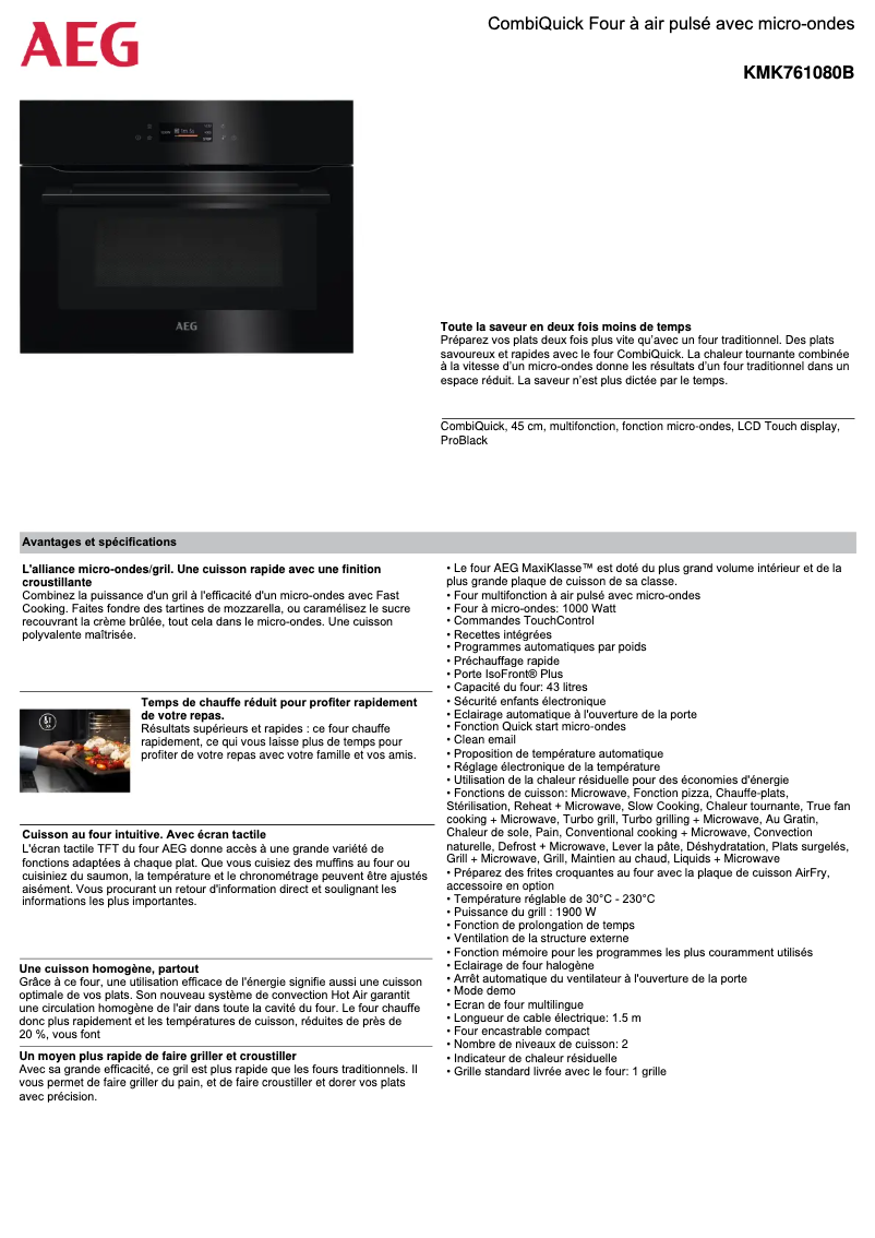 Imagen de la primera página del manual del dispositivo KMK761080B