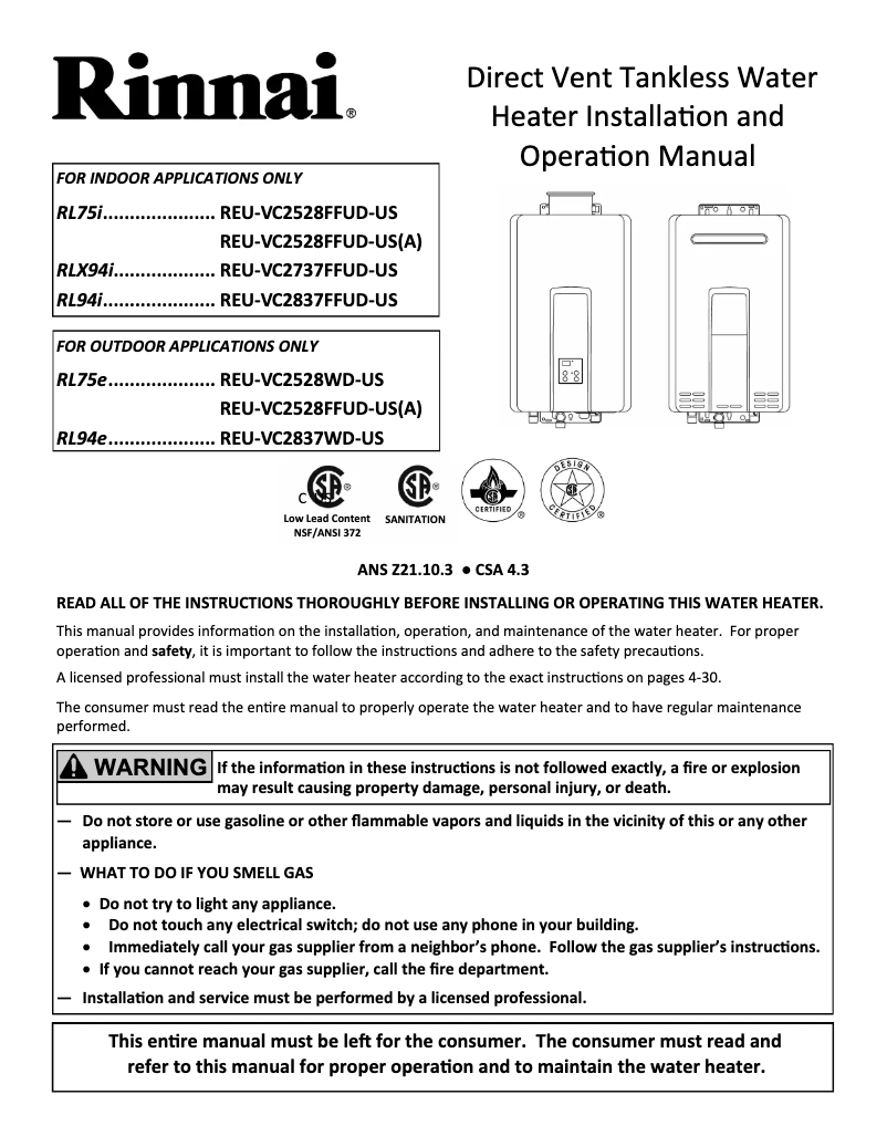 Image de la première page du manuel de l'appareil RL94iP