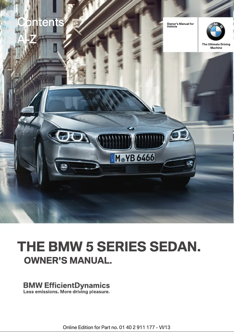 Page 1 de la notice Manuel utilisateur BMW 535i Sedan (2014)