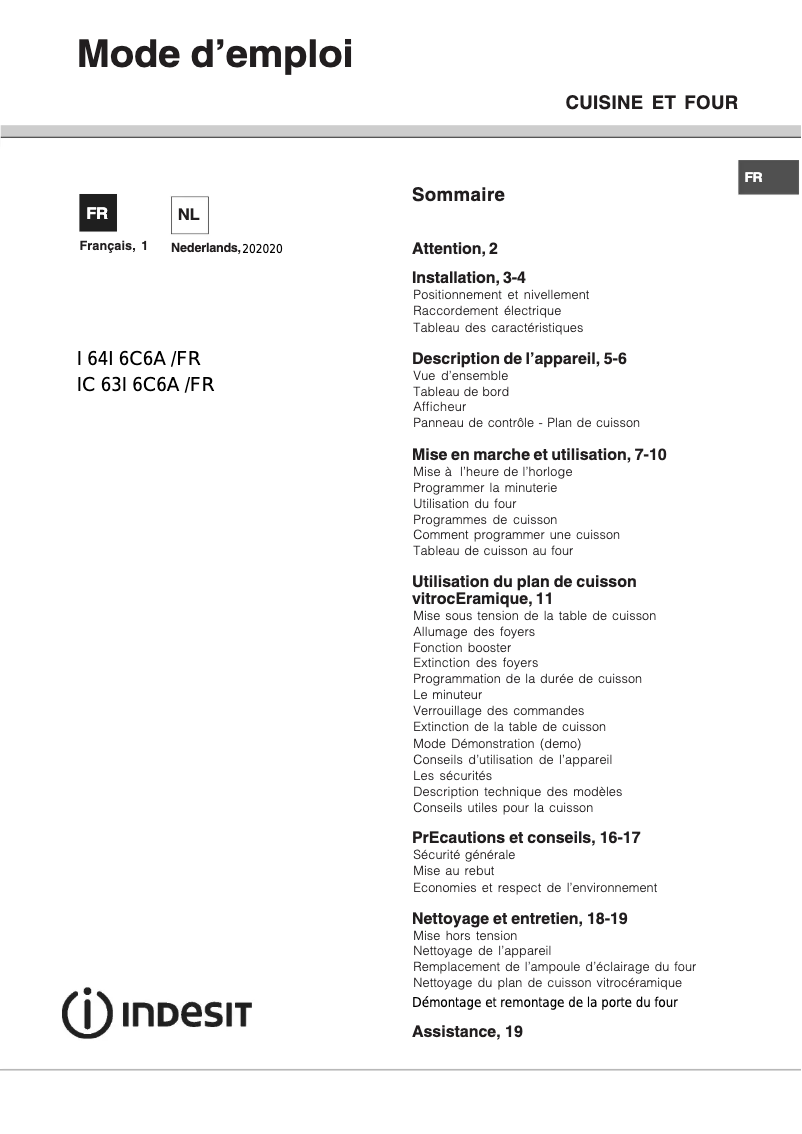 Image de la première page du manuel de l'appareil IC 63I 6C6A