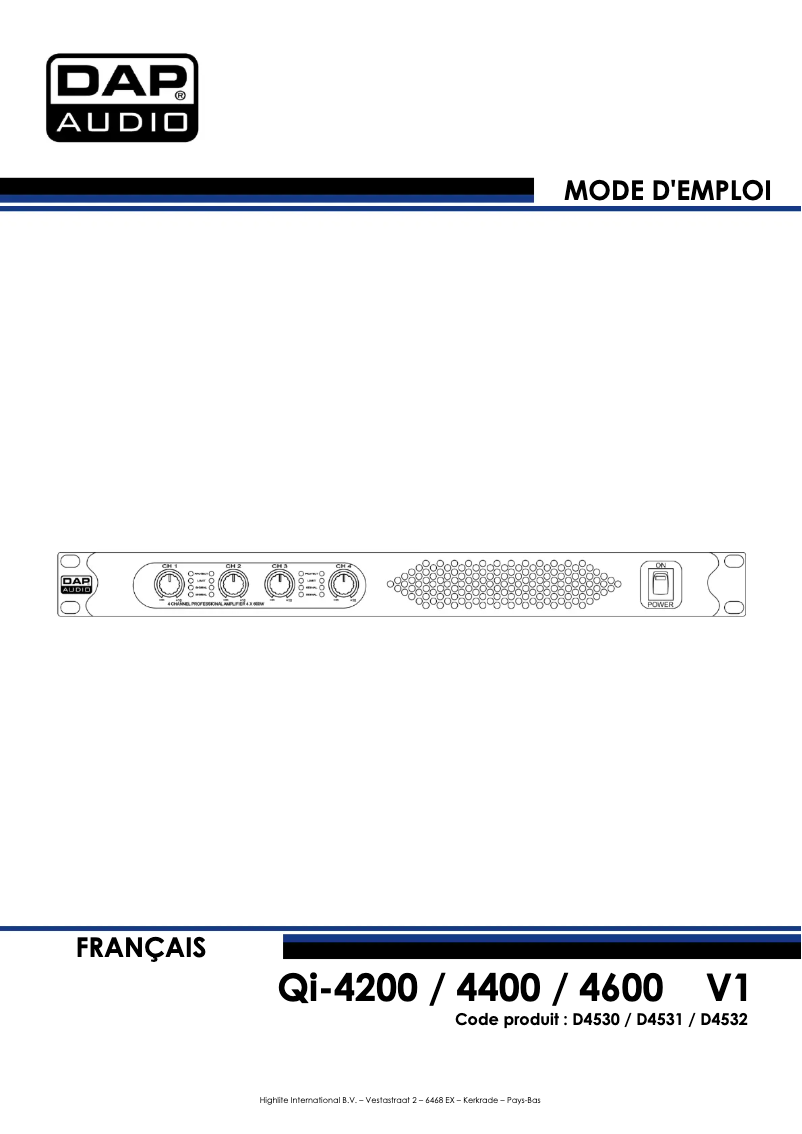 Page n°1 - Manuel utilisateur DAP-Audio Qi-4200