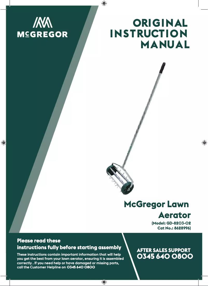 Page 1 de la notice Manuel utilisateur McGregor GD-8203-02