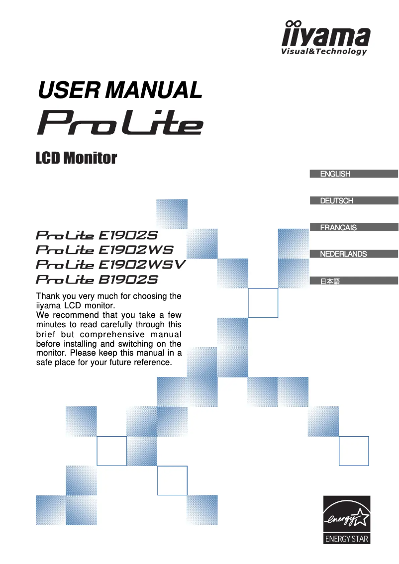 Image de la première page du manuel de l'appareil ProLite E1902S