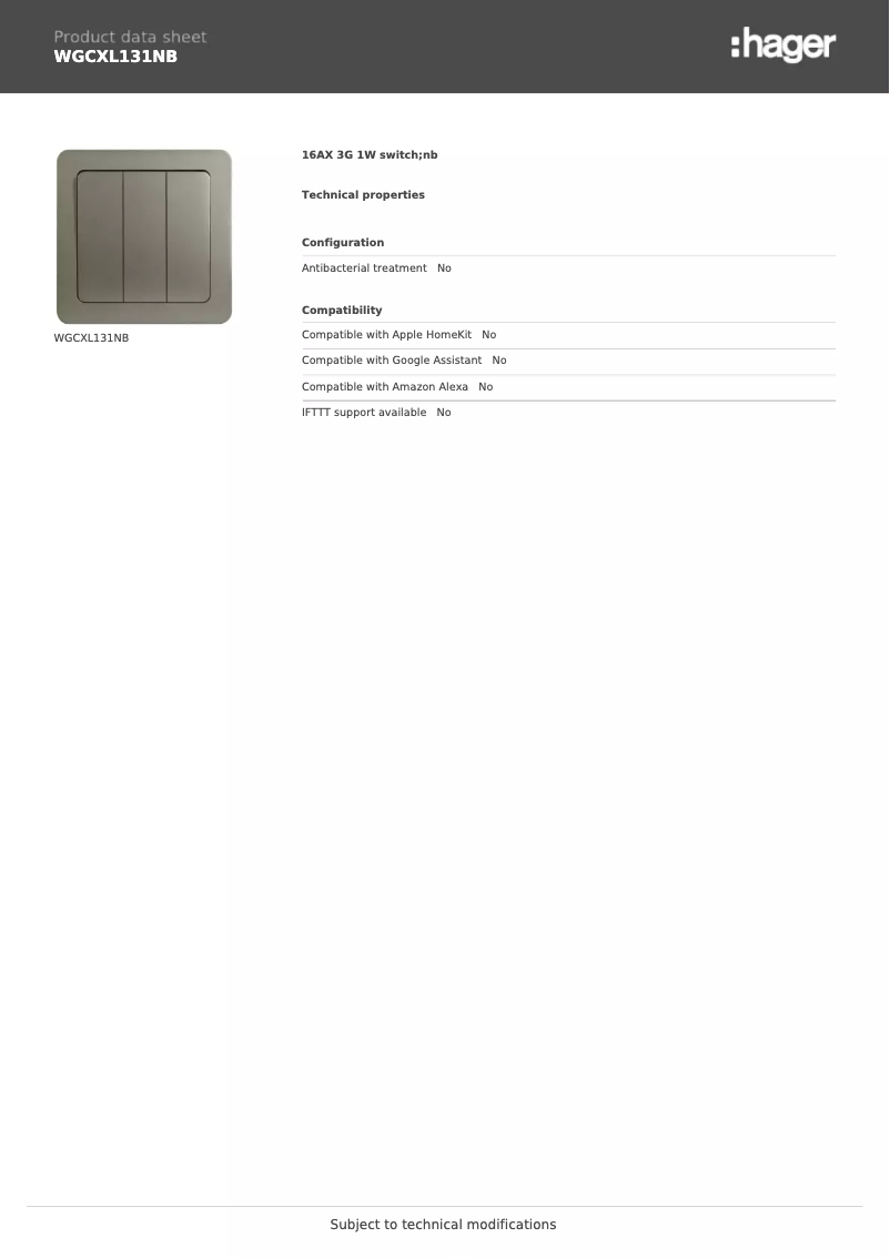 Image de la première page du manuel de l'appareil WGCXL131NB